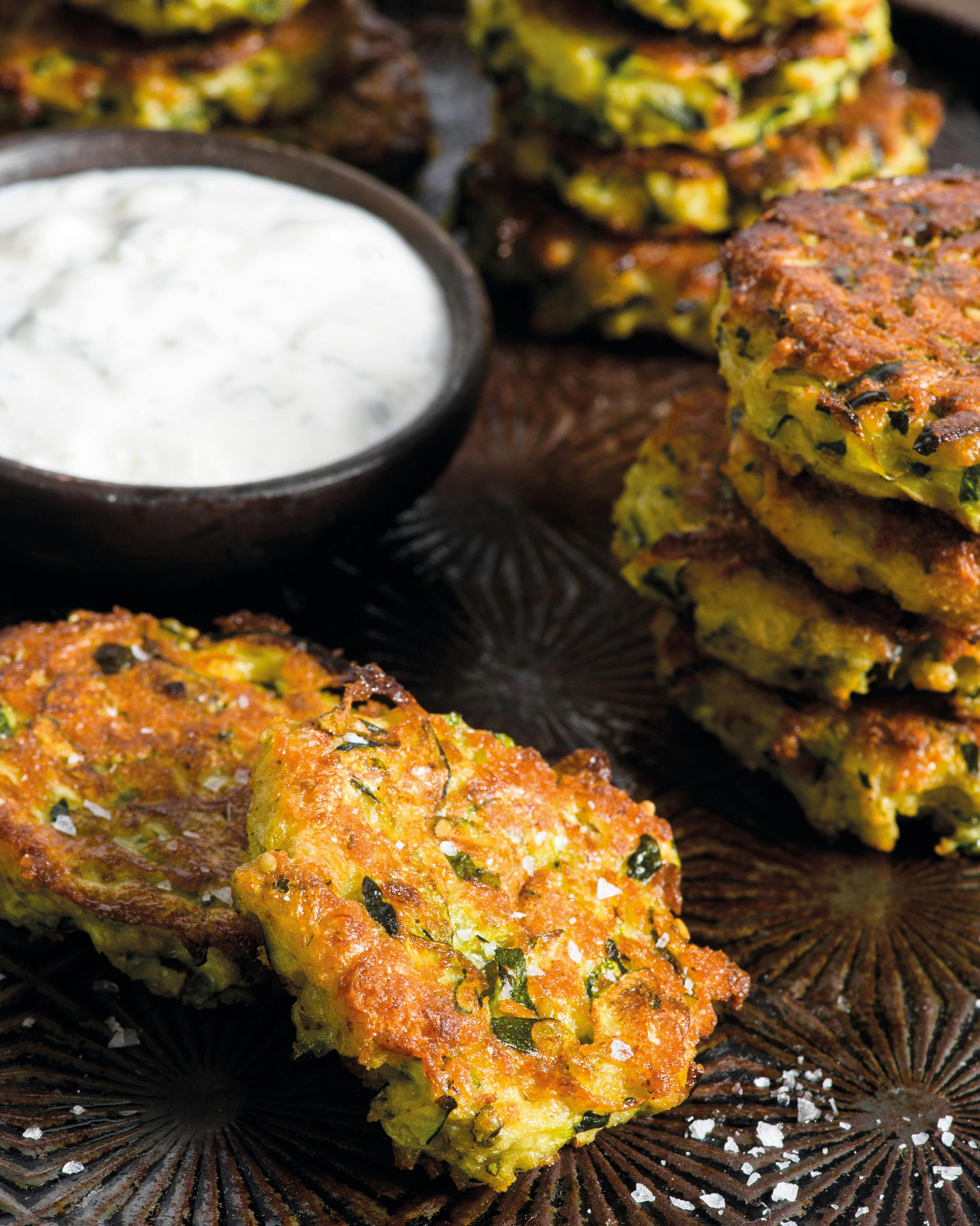 Baked zucchini fritters had vegetables to your spread.