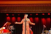 Thomasina Petrus, a Twin Cities actor and jazz vocalist, performed “Billie and Me,” a Billie Holiday tribute show, at Zumbrota’s State Theatre i