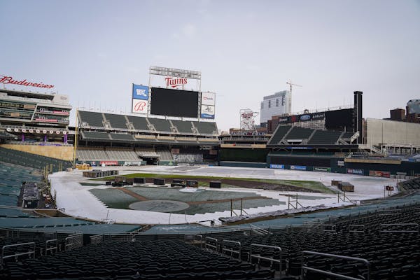 Target Field is being set up for New Year’s Day’s Winter Classic.
