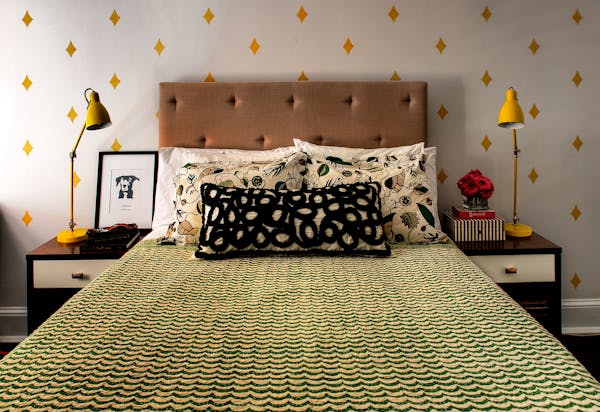 Some designers recommend going all out with color and pattern in a guest room. Make sure to have a comfortable mattress and nice bedding, as well as n