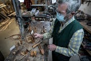 Stillwater piano restorer Ken Hannah uses the woodworking skills he’s developed over the years restoring pianos to create whimsical toys from mahoga