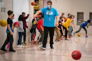 Substitute teacher Craig Nilles led a physical education class at Woodland Elementary School on Oct. 26 in Eagan. Minnesota school districts are tacki