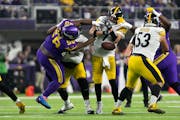Vikings defensive tackle Michael Pierce can push the pocket back on a quarterback. Two weeks ago, he disrupted Pittsburgh’s Ben Roethlisberger.