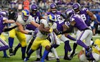 Rams running back Sony Michel marched down the field unbothered at times by the Vikings while gaining 131 yards on 27 carries. 