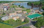 A view of the wastewater treatment plant in Hastings, near the city’s historic downtown district and the Mississippi River.