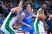 Josh Giddey of the Thunder became the youngest player in NBA history with a triple double on Sunday against Dallas.