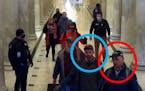 Prosecutors filed this image in federal court and said that it shows Daniel Johnson, circled in blue, and father Daryl Johnson, circled in red, inside