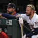 Manager Rocco Baldelli and third baseman Josh Donaldson looked on during a game at Target Field in 2021. Donaldson was one of five Twins to earn more 