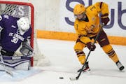 Minnesota forward Catie Skaja, above vs. St. Thomas, had two goals Saturday in a 5-1 win over St. Cloud State, 
