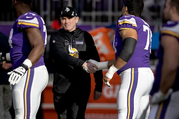 Vikings coach Mike Zimmer before the game Sunday.