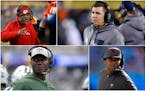 Vikings head coaching candidates include (clockwise from top left) Kansas City offensive coordinator Eric Bieniemy, Dallas offensive coordinator Kelle