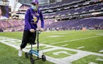 Injured Vikings receiver Adam Thielen needed to use a scooter to get around field before Sunday’s season finale at U.S. Bank Stadium.