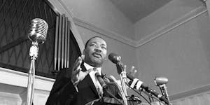 The Rev. Martin Luther King Jr., shown here in a 1960 address, talked about institutional racism and how it intersects with segregation and poverty.