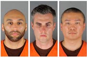 Former Minneapolis police officers, from left, J. Alexander Kueng, Thomas Lane and Tou Thao are charged in both state and federal court in the death o