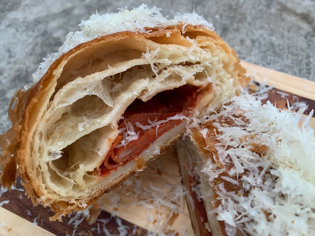 Pizza croissant from Nouvelle Brewing
