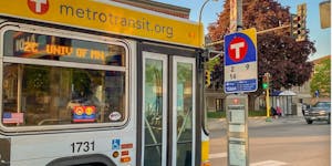 Metro Transit is testing solar powered real-time information signs at four bus stops in Minneapolis.