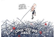 Sack cartoon: The COVID testing mess