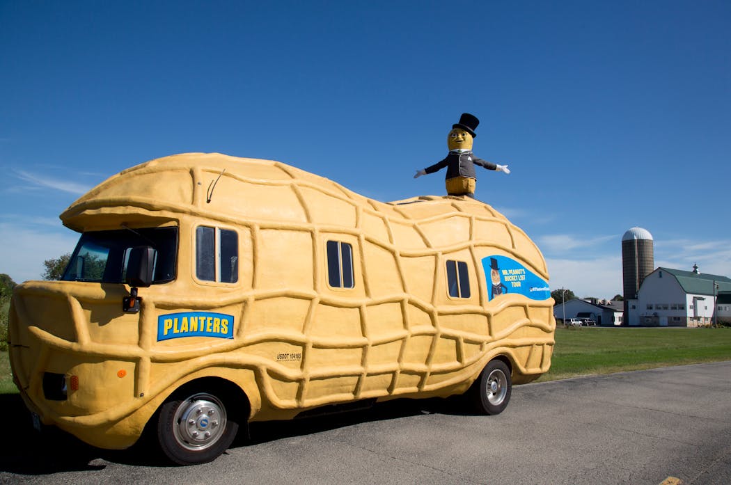 Mr. Peanut and the Nutmobile cruised Burlington, Wis., in September. Hormel has “big ambitions for the brand, really focused on a growth mind-set,” said marketing director Rafik Lawendy.