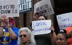 Demonstrators joined a rally to protest proposed voting bills on the steps of the Texas Capitol on July 13, 2021, in Austin, Texas.