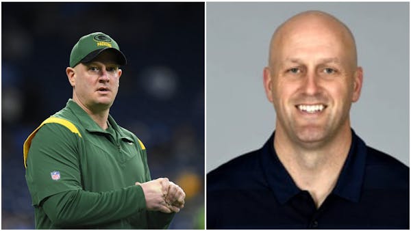 The Vikings completed interviews with Packers offensive coordinator Nathaniel Hackett, left, for their head coach job and Titans player personnel dire
