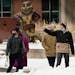 Students walked by a sculpture of Goldy Gopher on the plaza outside Coffman Memorial Union on Monday at the University of Minnesota.