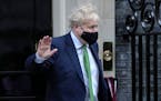 Britain’s Prime Minister Boris Johnson leaves 10 Downing Street to attend the weekly session of Prime Minister’s Questions in Parliament in London