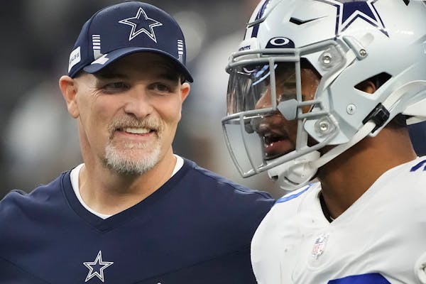 Cowboys defensive coordinator Dan Quinn, left, previously was head coach of the Falcons and Seahawks defensive coordinator.