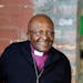 In this photo from April 27, 2019, Archbishop Emeritus and Nobel Laureate Desmond Tutu attends an exhibition and book launch of notable photographs of