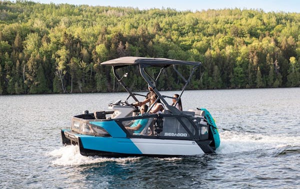 The Sea-Doo Switch is a cross between a Jet Ski and a pontoon boat.