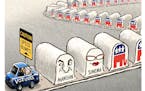 Sack cartoon: Voting speed bumps
