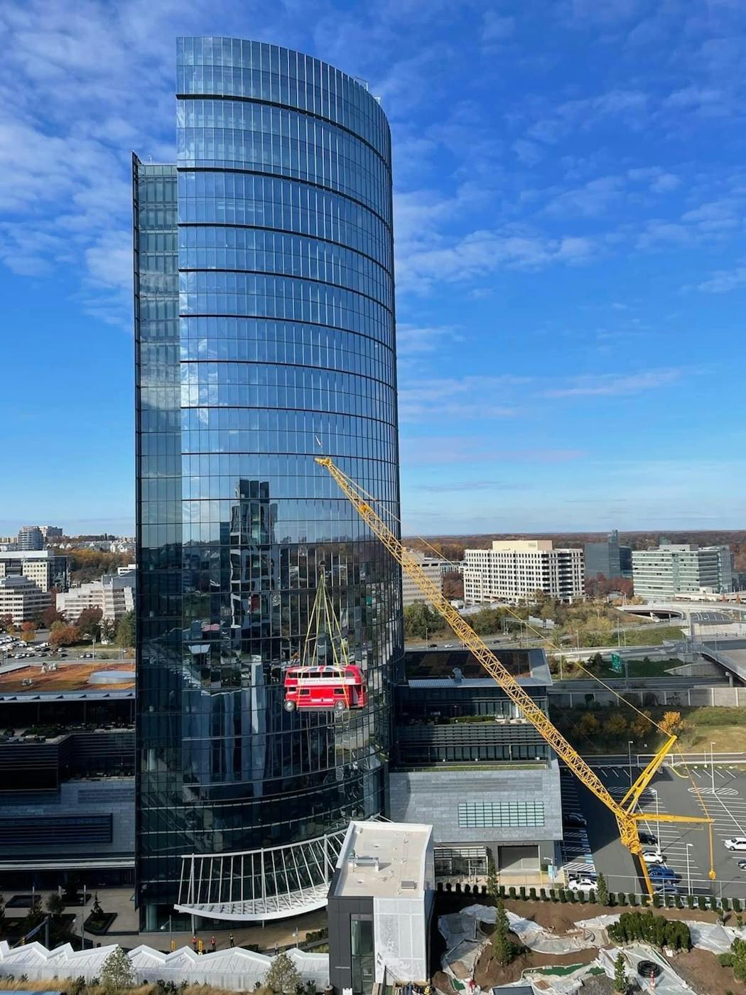 Chameleon Concessions refurbished a London double-decker bus that was placed on a rooftop park 11 stories high at Capital One Hall in Tysons, Va.