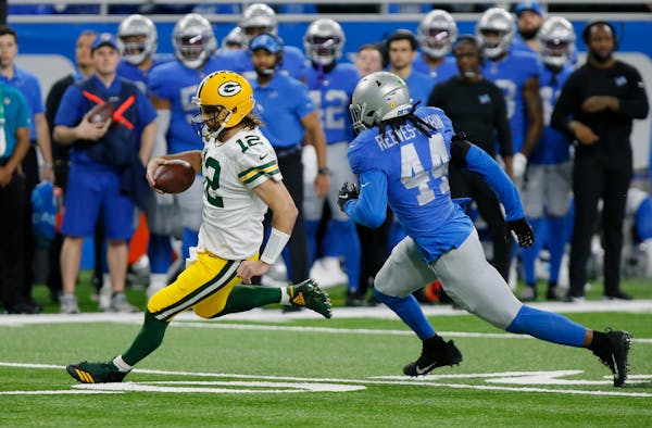 Packers quarterback Aaron Rodgers is in a good spot: able to run away from the Lions and all other NFC North teams.