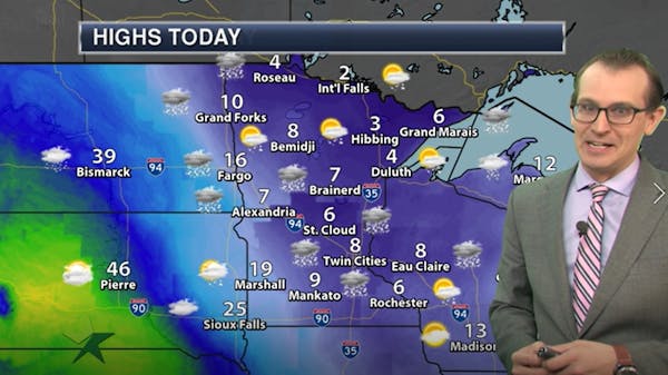 Morning forecast: Cold and sunny, high of 8 with chance of snow later