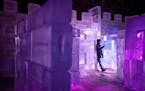 Mario Corona navigated his way through the Ice Palace Maze Wednesday night, Jan. 19, 2022, at the Zephyr Theatre in Stillwater.