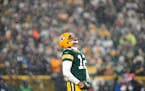Green Bay Packers quarterback Aaron Rodgers during Saturday’s loss.