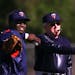 David Ortiz and manager Tom Kelly at Twins spring training in 1999.