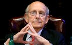 In this Feb. 13, 2017, file photo, Supreme Court Justice Stephen Breyer listens during a forum called From the Bench to the Sketchbook at the French C