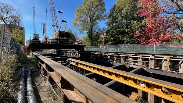 Construction conducted last fall of the Southwest light-rail line’s half-mile-long tunnel in the Kenilworth corridor of Minneapolis.
