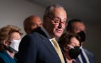 Senate Majority Leader Chuck Schumer (D-N.Y.) speaks on Capitol Hill in Washington, Jan. 18, 2022. Senate Democrats say they plan to move speedily to 