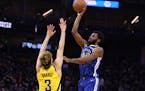 Forward Andrew Wiggins, who came to the Warriors in the deal that sent D’Angelo Russell to the Timberwolves, will be an All-Star starter alongside t