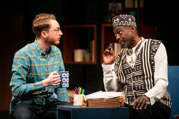 Kevin Fanshaw, left, and Bruce A. Young in Brittany K. Allen’s play, “Redwood,” at the Jungle Theater.