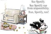 Sack cartoon: See Spotify run
