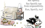 Sack cartoon: See Spotify run