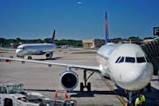 Delta Airlines planes at Minneapolis-St. Paul International Airport last year.