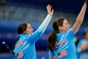 Tabitha Peterson, left, and Tara Peterson of the U.S. women’s curling team. 