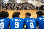 The North Community High School boy’s basketball team wore special warm up jerseys to honor Deshaun Hill Jr. before their game against Hopkins Satur