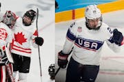 The Olympic women’s hockey matchup everyone wanted is nearly here: Ann-Renee Desbiens (35), Emily Clark (26) and powerful Team Canada (left) vs. Ale