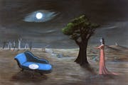 American artist Gertrude Abercrombie’s oil on canvas work “Search for Rest,” 1951, was on display in “Supernatural America: The Paranormal in 