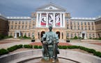 The Abraham Lincoln statue is pictured in front of Bascom Hall at the University of Wisconsin-Madison during spring on June 8, 2016.