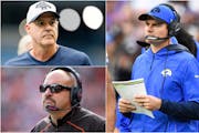New Vikings head coach Kevin O’Connell’s staff will include defensive coordinator Ed Donatell (top left) and assistant head coach Mike Pettine (bo